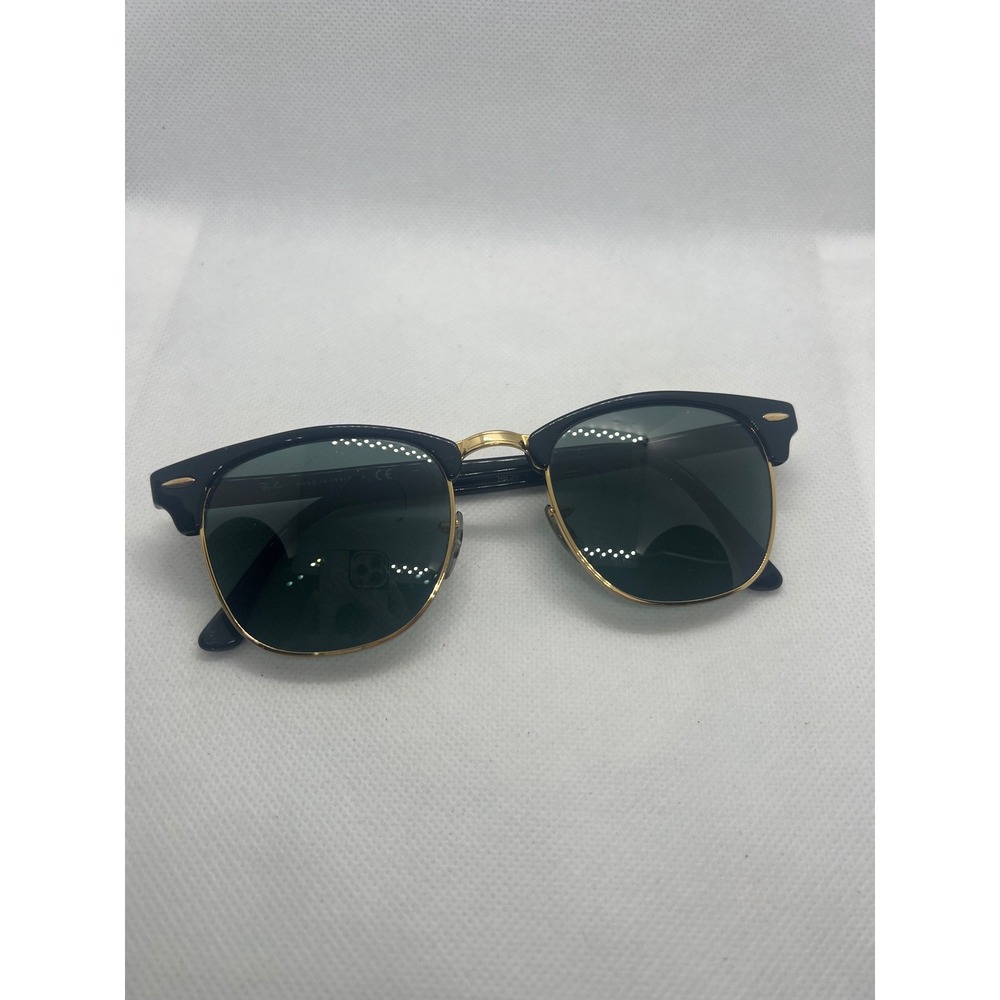 Ray-Ban Clubmaster Classic RB3016 W0365 Black Gold Sunglasses 51mm Lenses